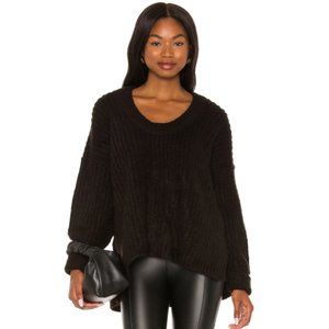 Free People 'Blue Bell' Pullover Scoop-Neck Sweater, Black NWT